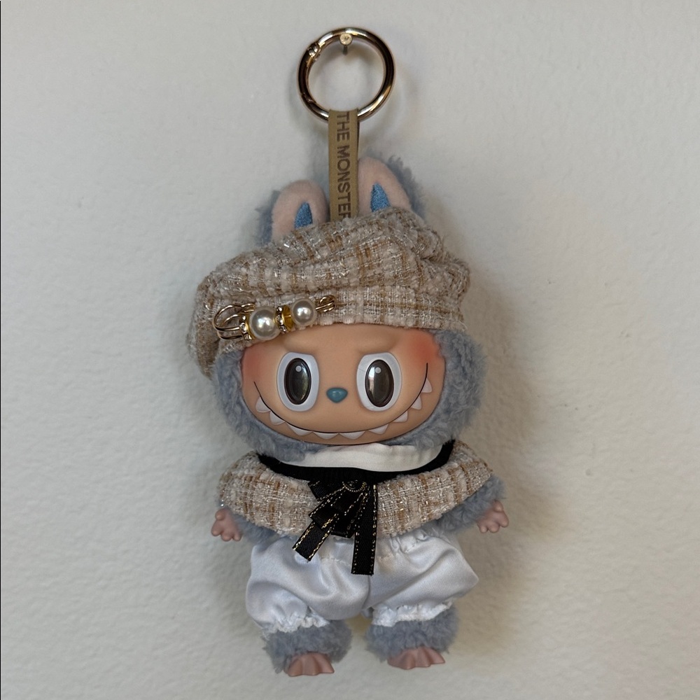 Sea Salt Coconut Labubu dressed in tweed French outfit - Pop Mart - Authentic